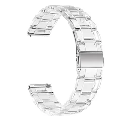 Transparent Resin Strap Bracelet for Smartwatch - 22mm Replaceable Accessories (Clear)