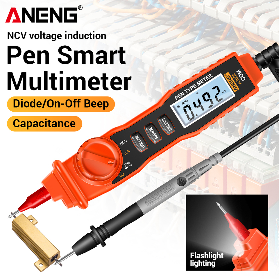 ANENG A3002 Mini Pen Multimeter Digital 4000 Counts Non Contact AC Current Voltage Resistance Ohm Diode Continuity Tester Tools