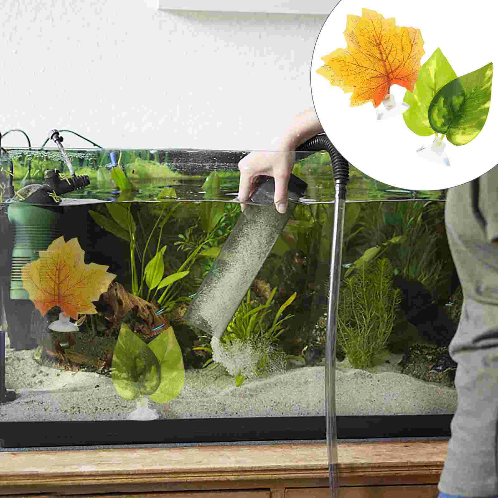 Fish Tank Betta Bed Aquarium Leaf Ventosa Ornament Plant Decor Amaca Paesaggistica Creativa Per Arrampicata Su Animali Domestici