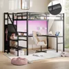 Metal Full XL Loft Bed with Desk and Wardrobe, Storage Stairs, LED Lights, USB Port, Heavy Duty Space Saving Children's Wardrobe 5
