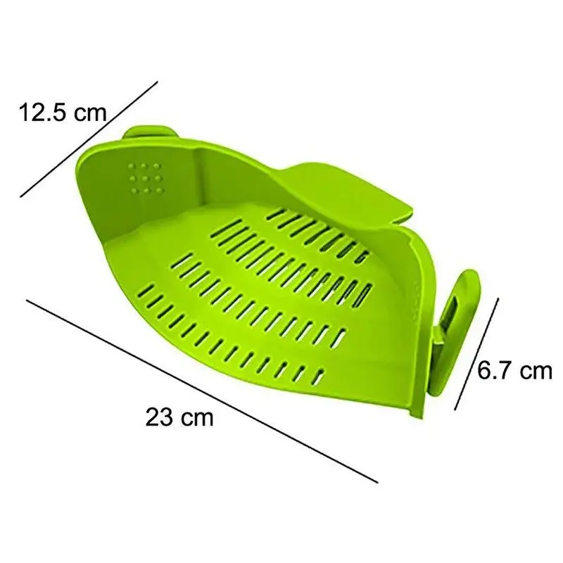 Universal Silicone Clip Pan Strainer Anti Spill Pasta Pot Strainer Food Grade Vegetable Fruit Washing Colander Draining Filter images - 6