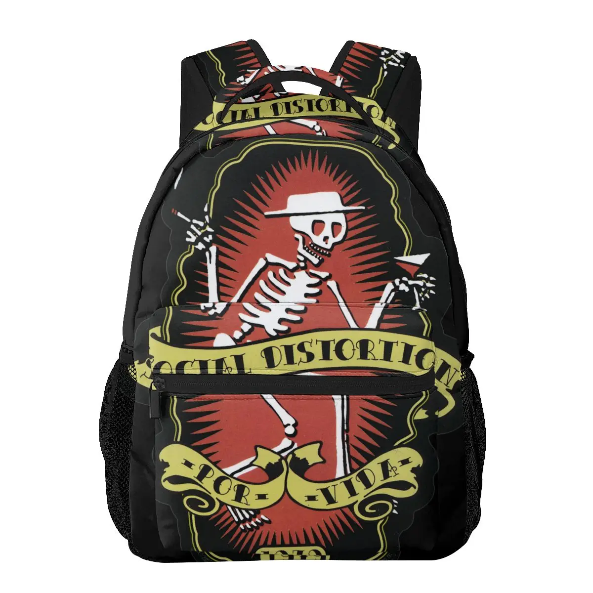 Social Distortion Winged Wheel Casual Backpack Unisex Students Leisure Travel Computer Backpack
