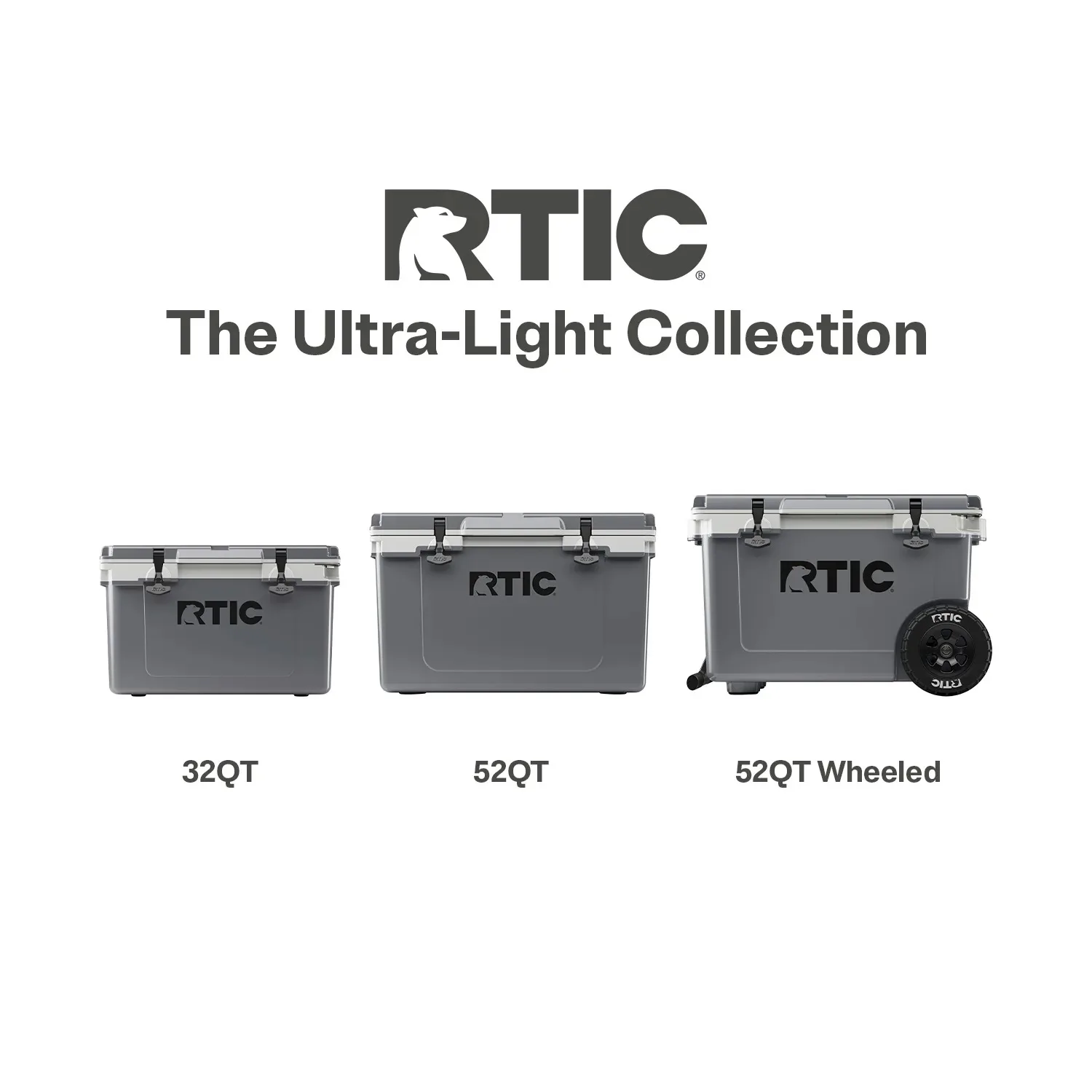 RTIC 32 QT Ultra-Light Hard-Sided Ice Chest Cooler, Dark Grey And Cool Grey, Fits 48 Cans