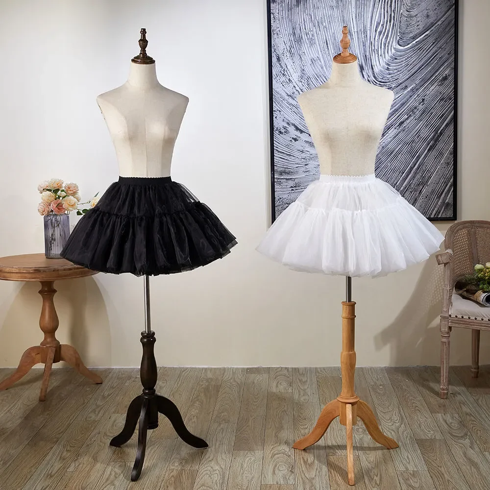 Petticoat Skirt Petticoat Underskirt Lolita Petticoat 35Cm Underskirt Black Petticoat Lolita Soft Yarn Boneless Skirt Support Daily Cosplay Violence Carmen Soft Korea Japan