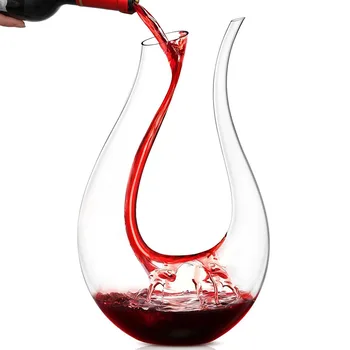 600ML Crystal U-Shaped Swan Wine Decanter with Gift Box — Creative Wine Separator & Accessories 1