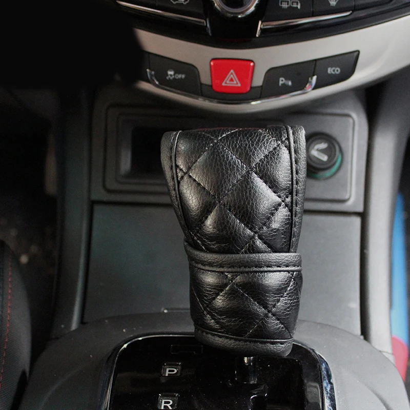 Premium-Leather-Handbrake-Cover-Sleeve-Men-Embroidery-Leather-Gear-Shift-Cover-Car-Styling-4