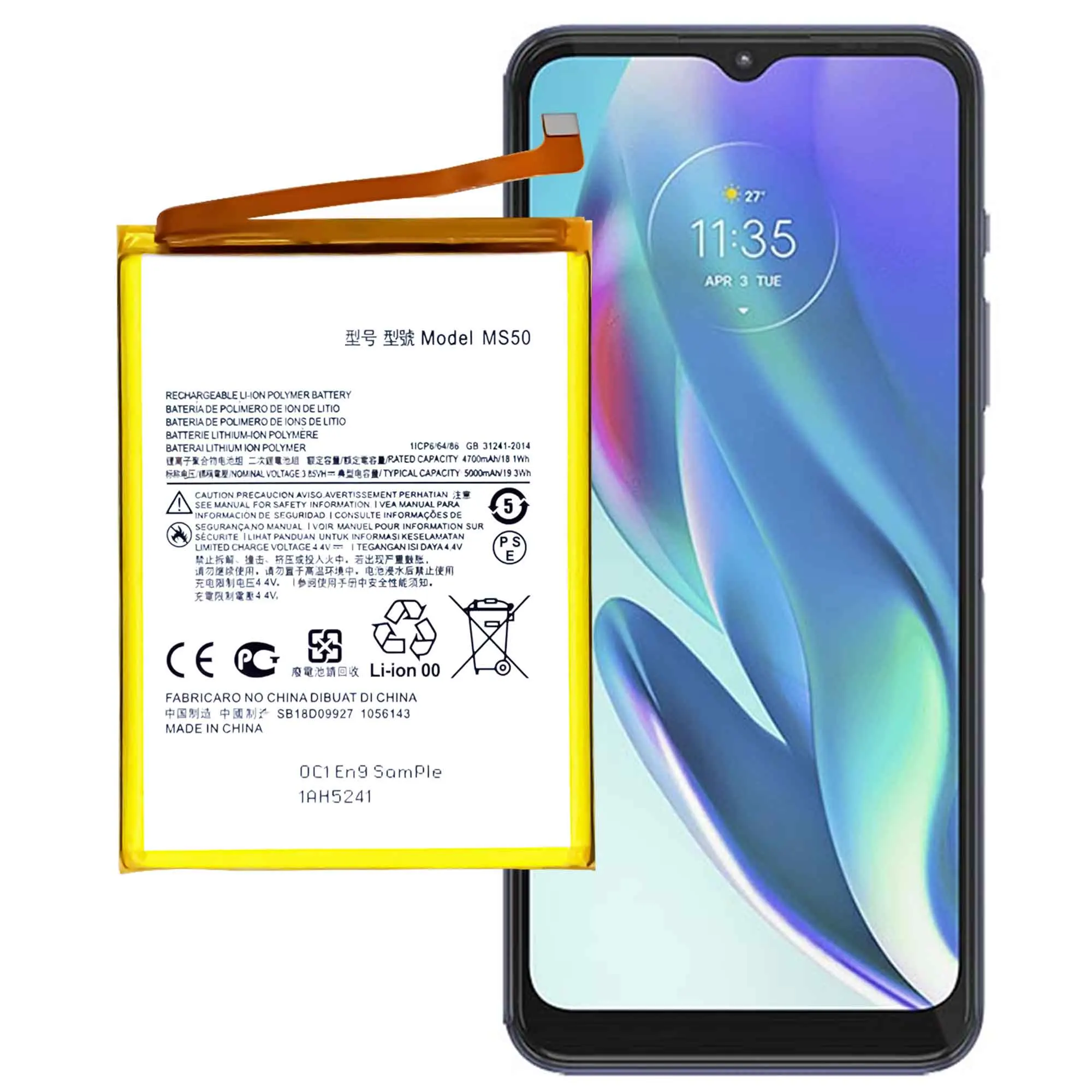 Compatible For Motorola /MS50 5000mAh moto Phone Battery Series 