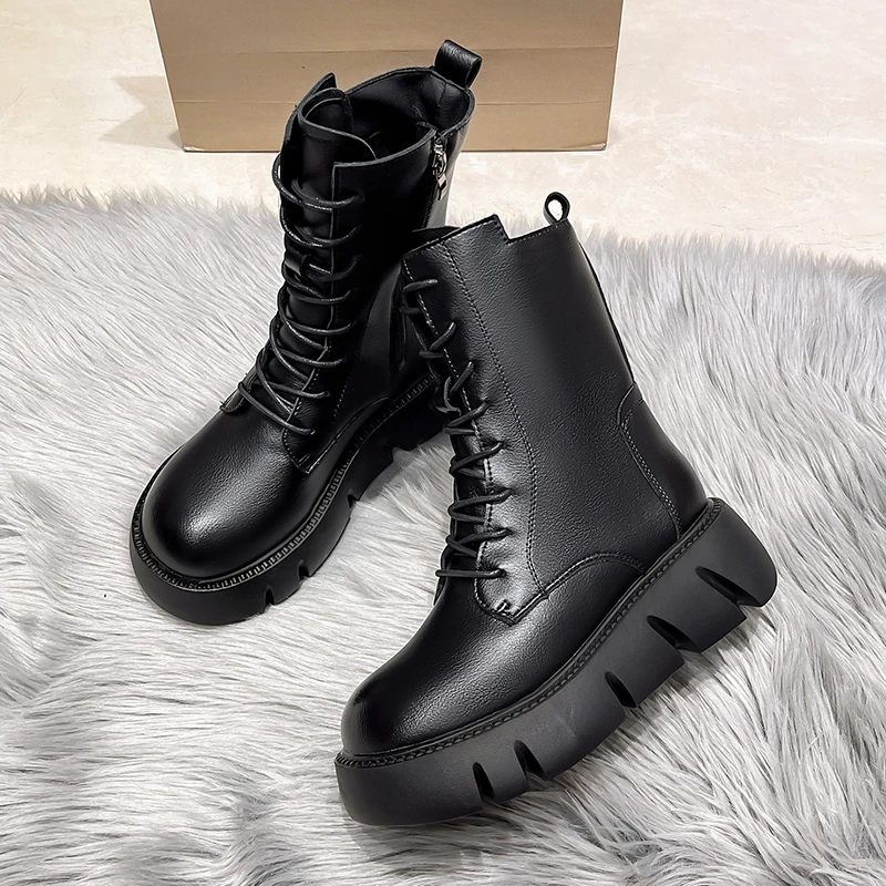 Fashion Retro Style Pu Leather Women's Boots Flat Heel and Ankle Boots Soft Leather Women's Zipper Short Boots Zapatos Mujer New