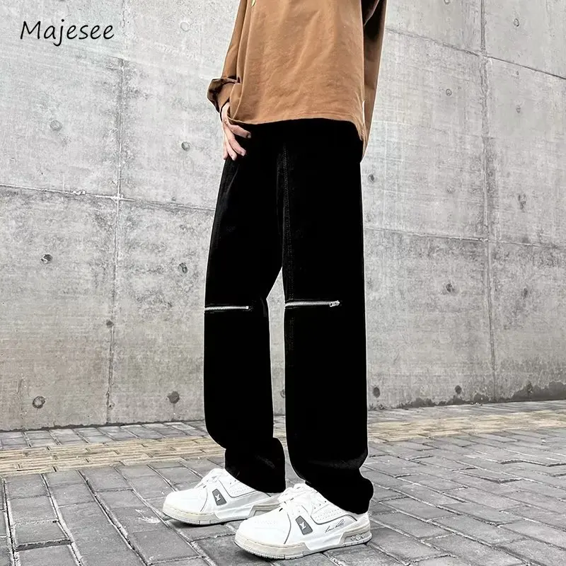 Джинсы мужские в европейском стиле Vibe High Street джинсовые брюки подходящие ко всему Шикарные Модные Длинные Простые Популярные Осенние повседневные Хип-хоп
