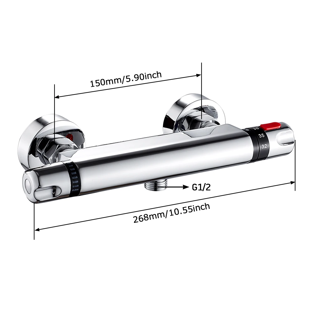 Thermostatic Shower Faucets Set Bathroom Mixing Valve