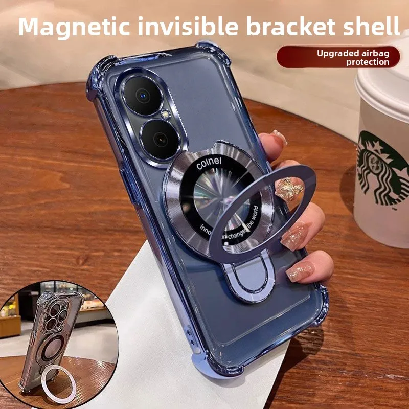 Magnetic Stand Airbag Lens Protection Shockproof Bumper Case