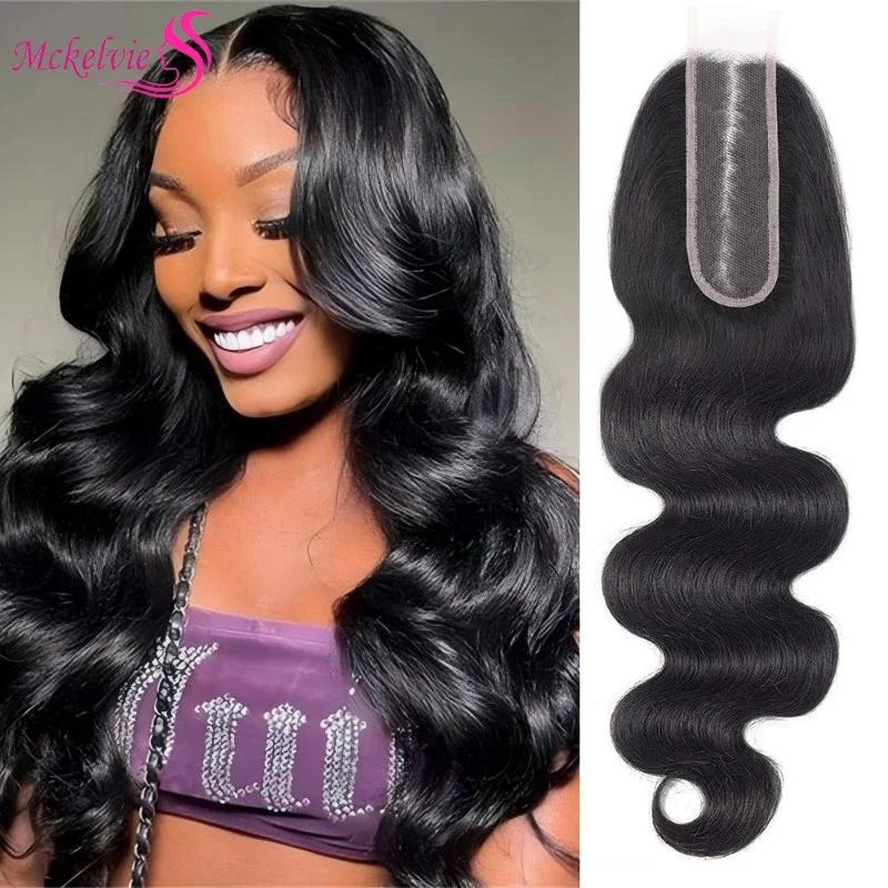 Body Wave Human Hair 2x6 Lace Closure Brazilian Remy Human Hair For Woman Transparent Lace Pre Plucked Hairline Daily Use