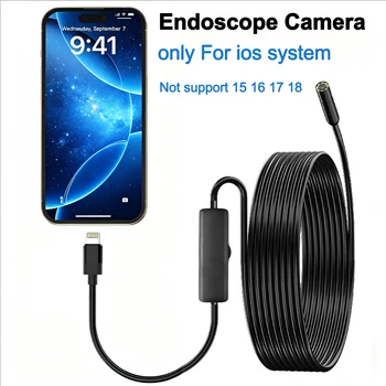 Endoscope Camera  Borescope with 8 LED Lights 8mm Inspection Camera for iOS System 1