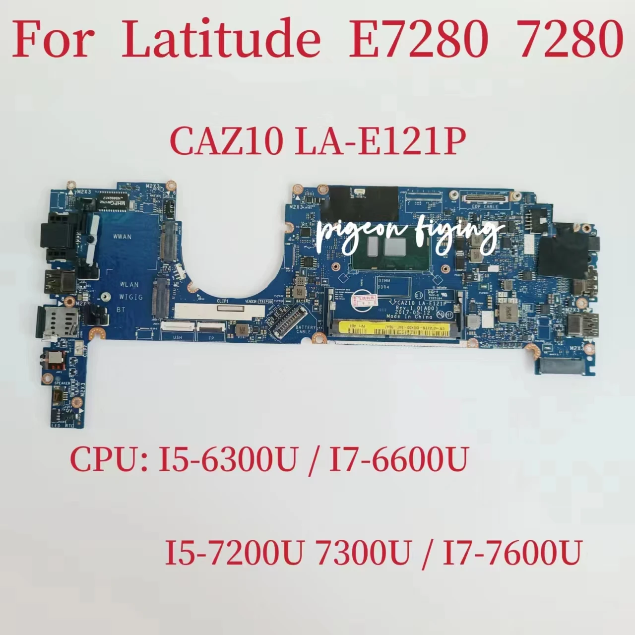 La-E121P Scheda Madre Per Dell Latitude E7280 7280 Cpu Della Scheda Madre Del Computer Portatile: I5-6300U I7-6600U I5-7200U I7-7600U 100% Test Ok