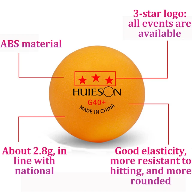Huieson 50/100 PCS High Quality Ping Pong Balls International Standard Table Tennis Balls  For Competition And Training 5