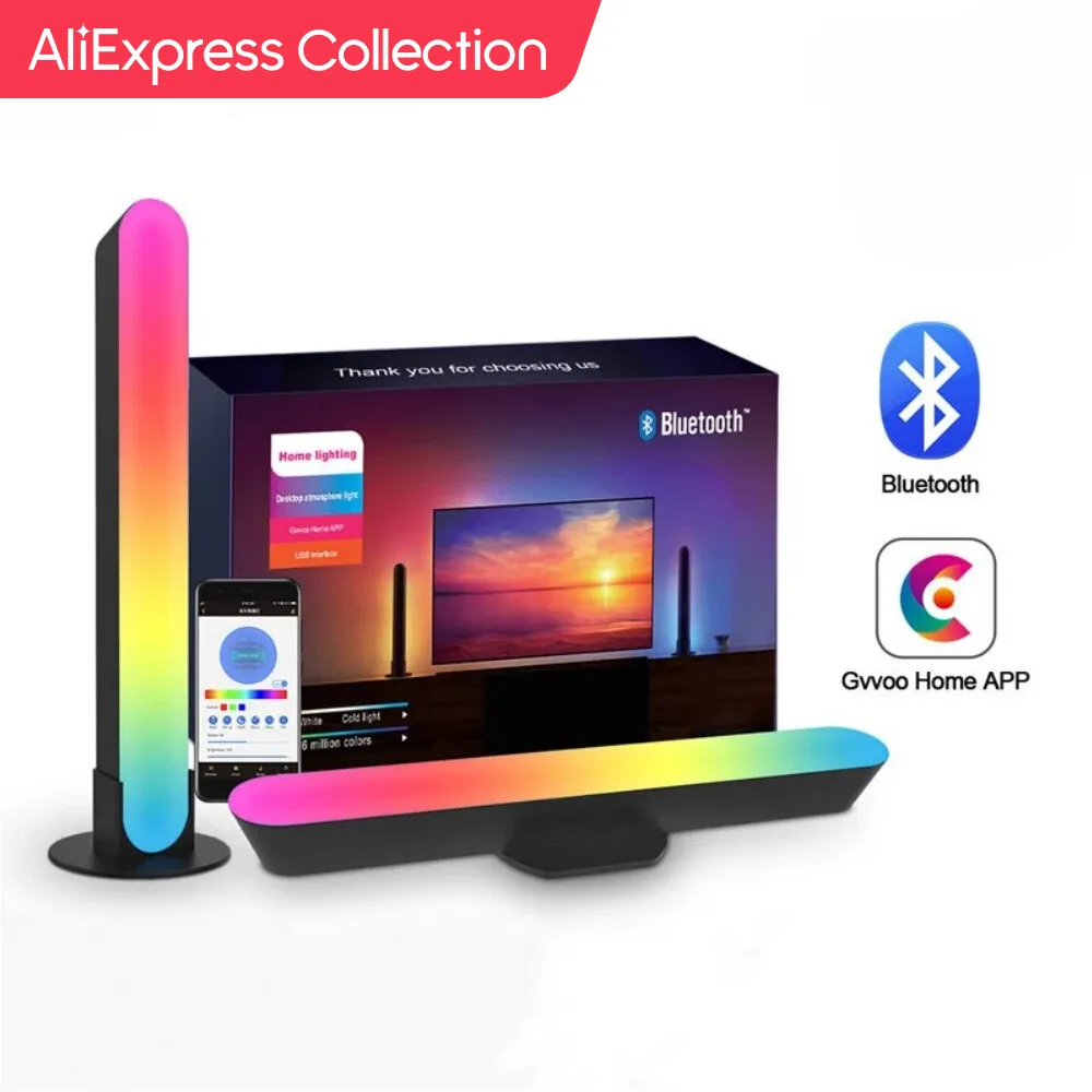 Aliexpress Collection Rgb Symphony Lights Led Desktop Atmosphere Night Light Music Rhythm Ambient Pickup Lamp App Control Strip