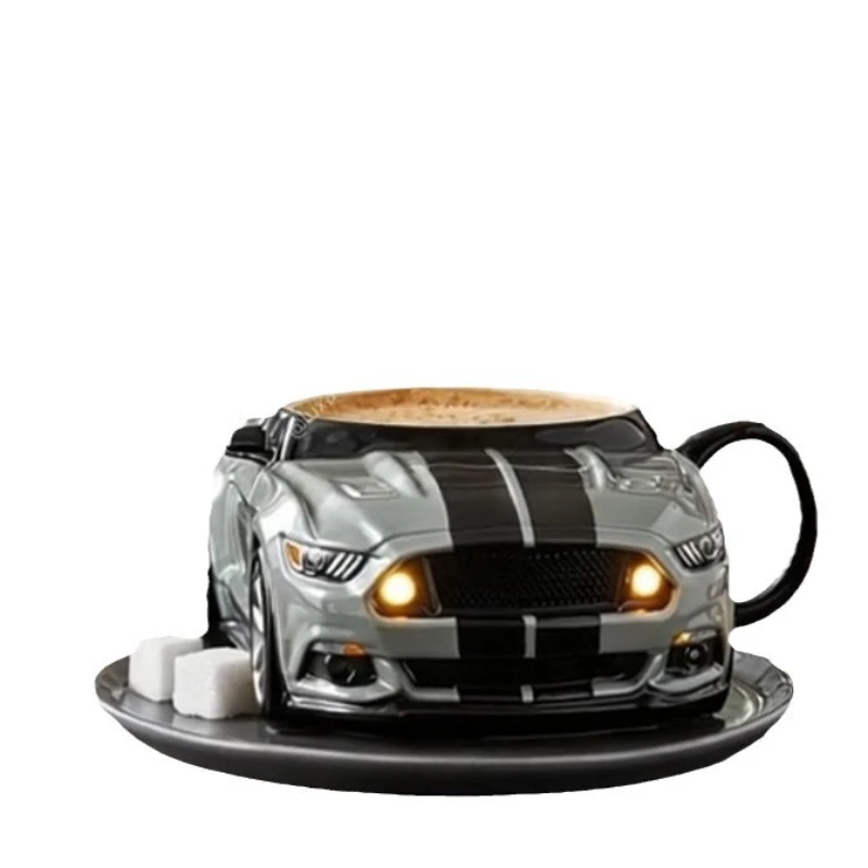 Creative Car Shaped Milk Water Mug Inner Liner Stainless Steel Coffee Cups Household Desktop Crafts Father and Boyfriend Gifts