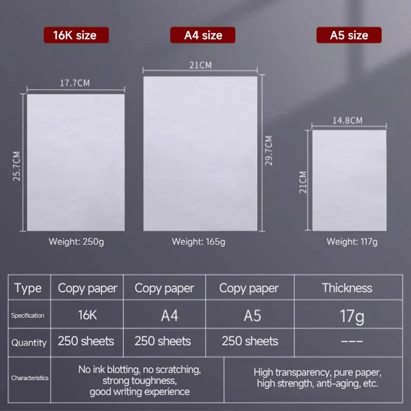 Angel Mark Translucent Copying Copy Paper For Drawing Calligraphy Craft Writing Sketching Painting Art Supplies 16K/A4/A5