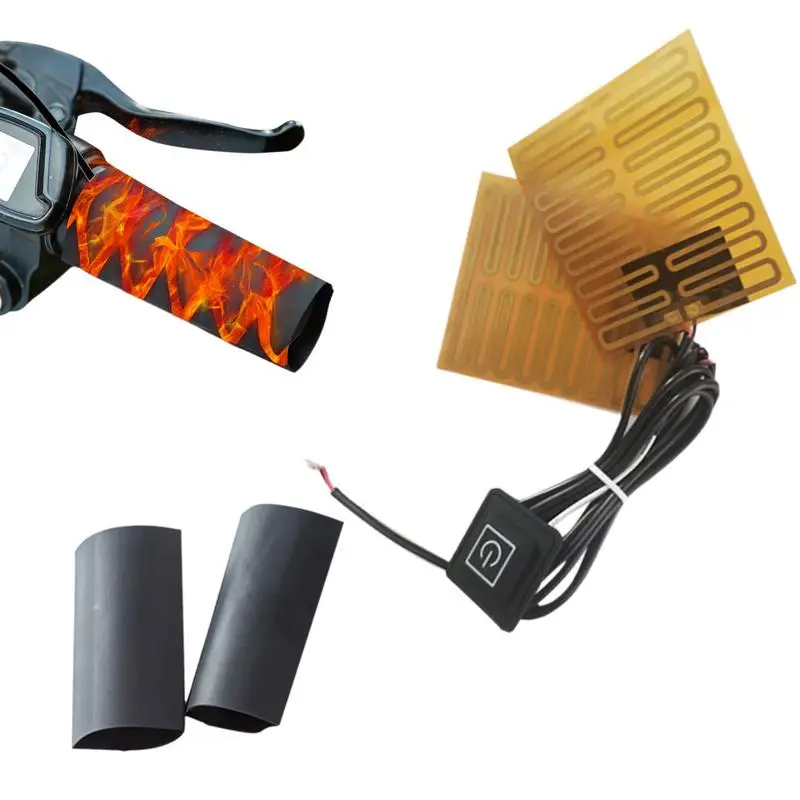 

Motorcycle Heated Grips Hand Warmer Heated Handlebar Cover Heated Grip Pads With USB Interface Universal Grip For Winter