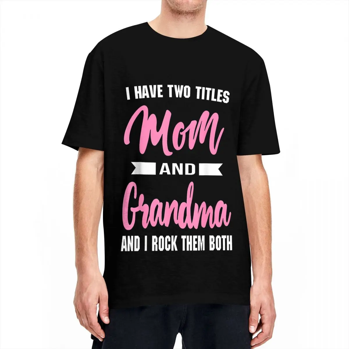 Футболка на день матери, мужские футболки с двумя звездами, мама, бабушка и я, рок-они, обе, хлопковые футболки, пляжные футболки с круглым вырезом, одежда оверсайз