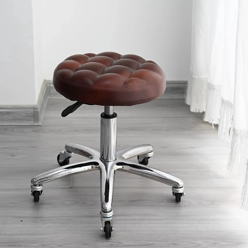Beauty Stool Lift Bar Rotating Chair Manicure Barbershop Hotel Home Round Chair Black/Red/Brown Salon Hair Makeup Pulley Chair beauty stool lift bar rotating barbershop pedal office seat household pulley chair cushion dressing foot entry door shoe stool