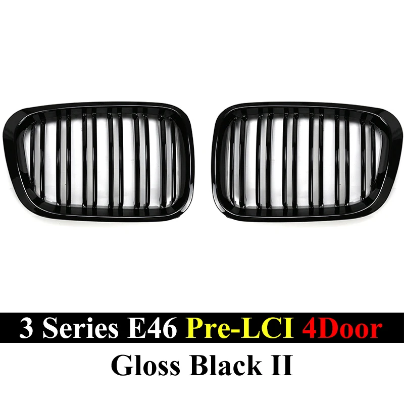 JCAKES Calandre Avant Noire Brillante à Double Ligne, Style à