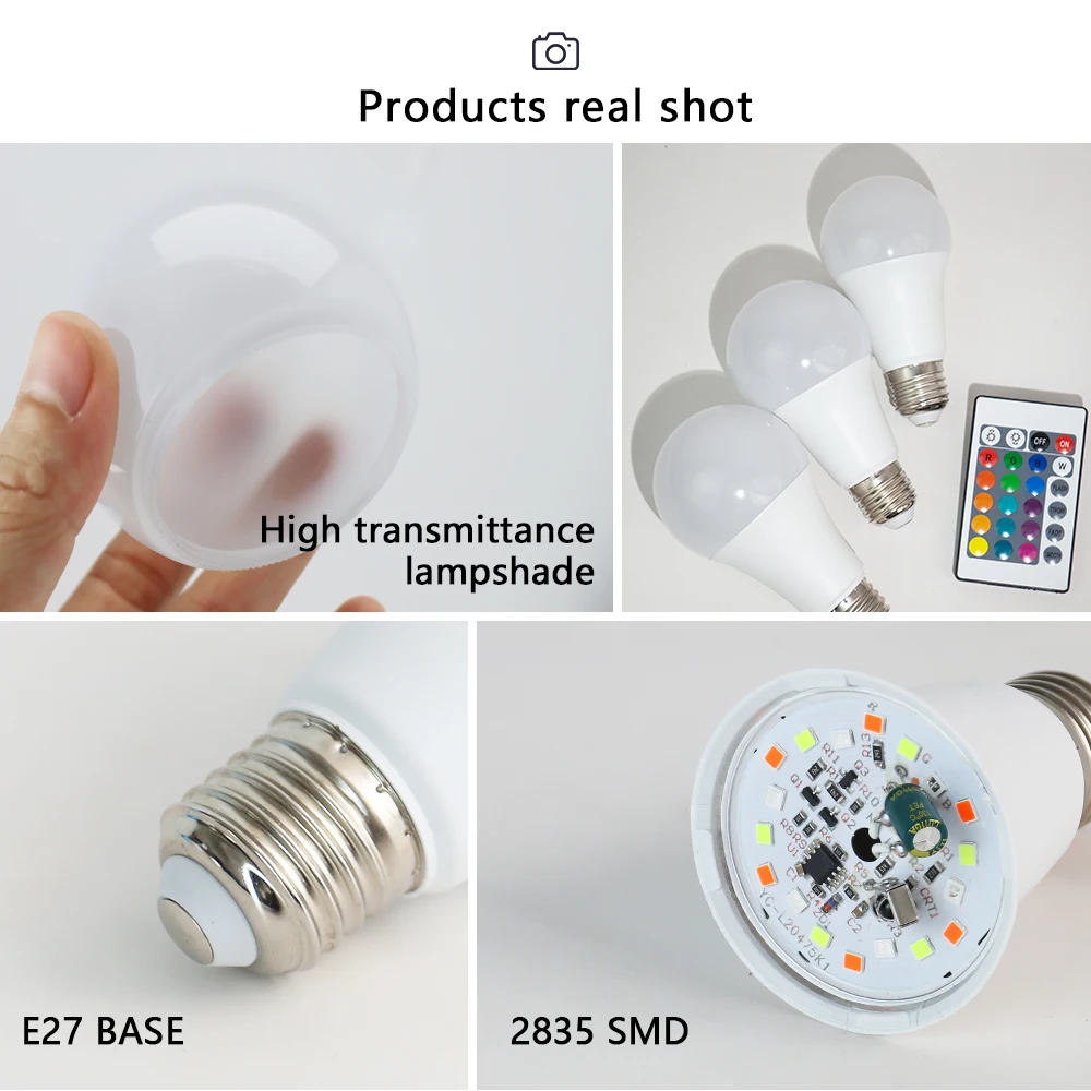 24 Key Remote Control Smart Lamp Atmosphere Light 16 Colors RGB Bulb LED Multicolor Bulb E27 220V Household Lighting Dimmable - Image 5