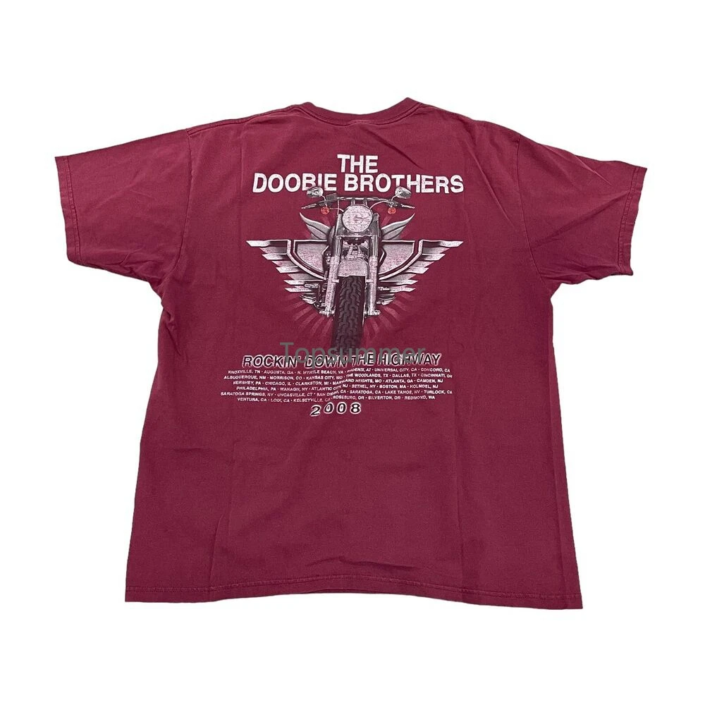 

The Doobie Brothers Rockin Down The Highway Tour 2008 T Shirt Mens Xl Biker Fade