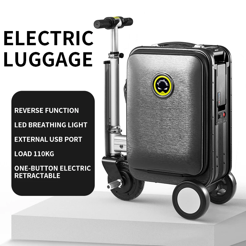 Lantsun 20 Inch Smart Riding Suitcase, Electric Luggage Portable Rideable  Case 26L Capacity Carry-On Suitcase Adults with USB Charging Ports TSA Lock