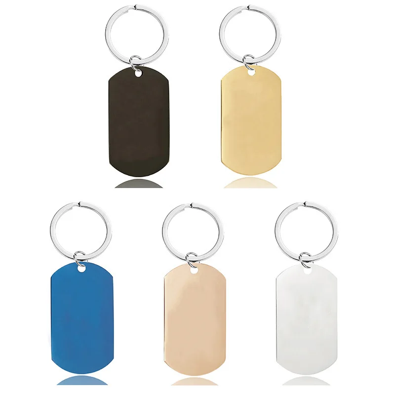 

100pcs Keychain pendant gift stainless steel military brand holiday gift engraved metal keychain free custom logo