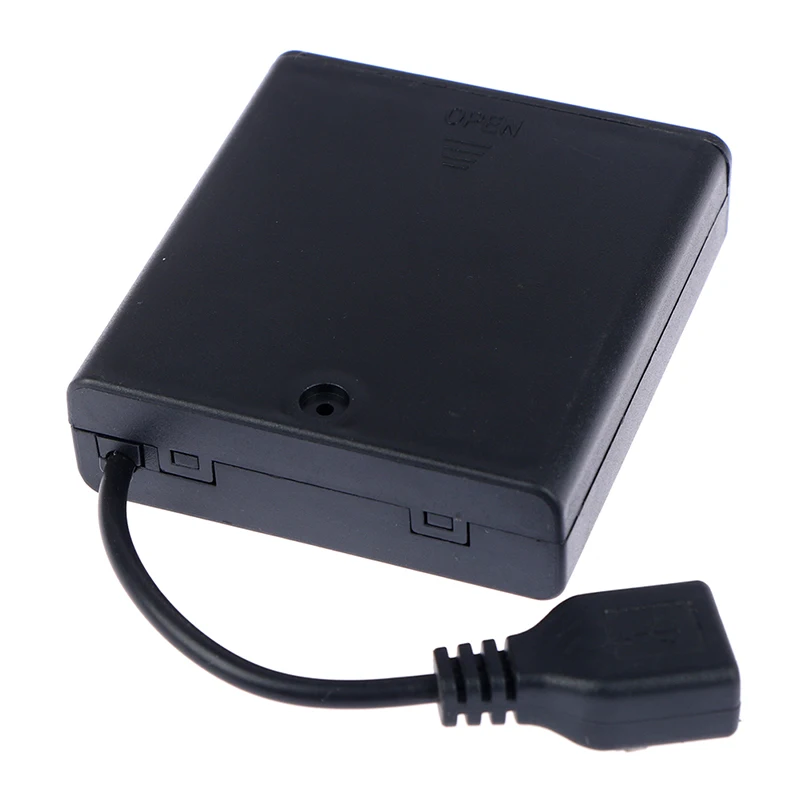 5V LED 스트립 조명용 4 X AA USB 배터리 상자 USB 미니 전원 공급 장치