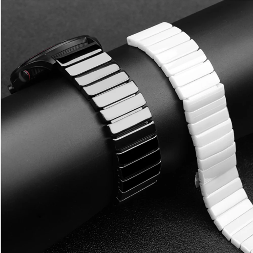 22mm 20mm Ceramic Strap for Samsung Galaxy Watch 4/5/6 Huawei Watch GT3/3 Pro Frosted Ceramic Bracelet for Amazfit GTR/GTS Band