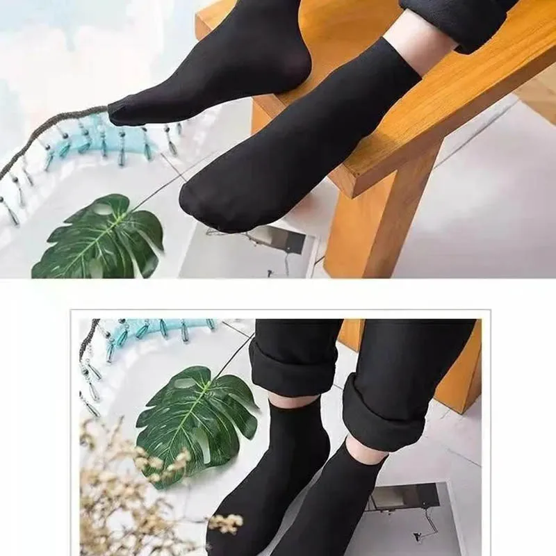 

Socks men's summer breathable deodorant mid-tube silk moisture wicking four seasons ultra-thin solid color ice stockings Socks