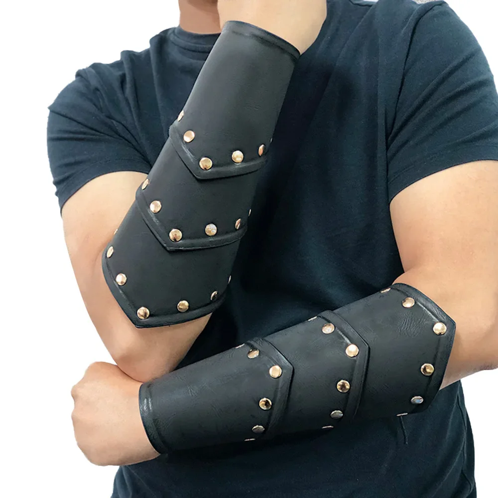 

Medieval Viking Archer Leather Armor Bracer Arm Warmer Men Cosplay Pirate Knight Gauntlet Wristband Steampunk Accessory Vambrace