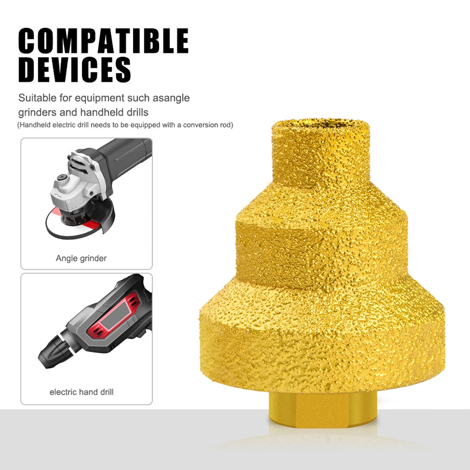 Brazed Reamer Chamfering Drill Bit Wet and Dry Use High Efficiency Stable Reaming 20mm 35mm 50mm for Granite Quartzite