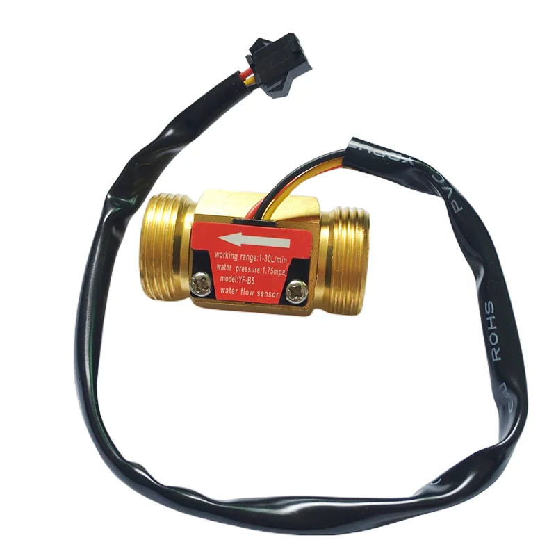 Brass water flow sensor yf-b5 G3/4 flow meter pulse NPN Hall Effect Sensor Voltage 3.5~24Vdc