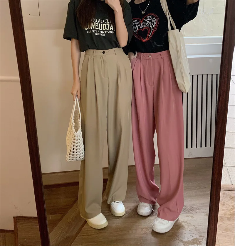 

In the summer of 2022, the new Korean ins Joker straight suit pants mopped the floor, smooth and vertical straight ladies.