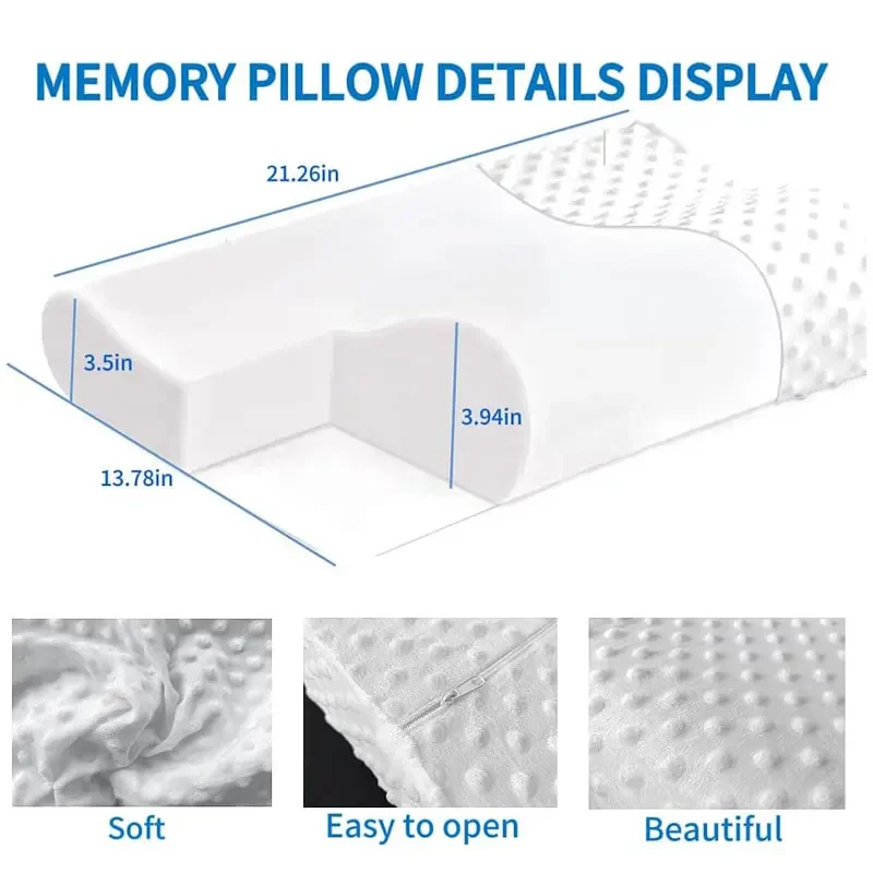 60/50/40CM Memory Foam Pillow for Sleeping Slow Rebound Orthopedic Pillow Support Nec Cervical Pillow Bed Pillows for Ergonomic 4