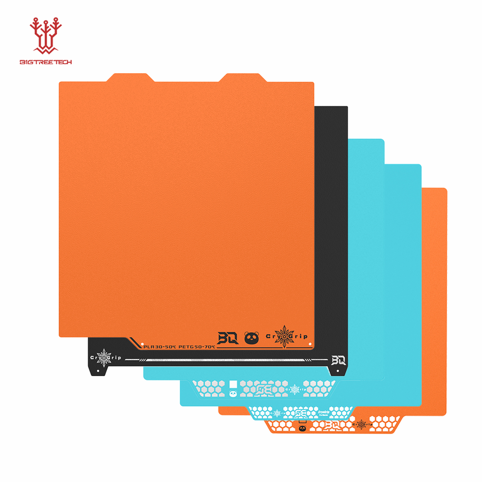 BIQU Panda Build Plate CryoGrip Pro Glacier Spring Steel Double Sided Textured for BambuLab P1P P1S P2S A1 X1 3D Printer