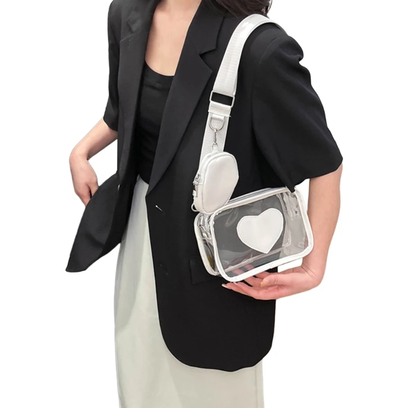 Trendy Small Handbag Stylish Shoulder Bag Transparent Crossbody Bag for Women and Girls E74B