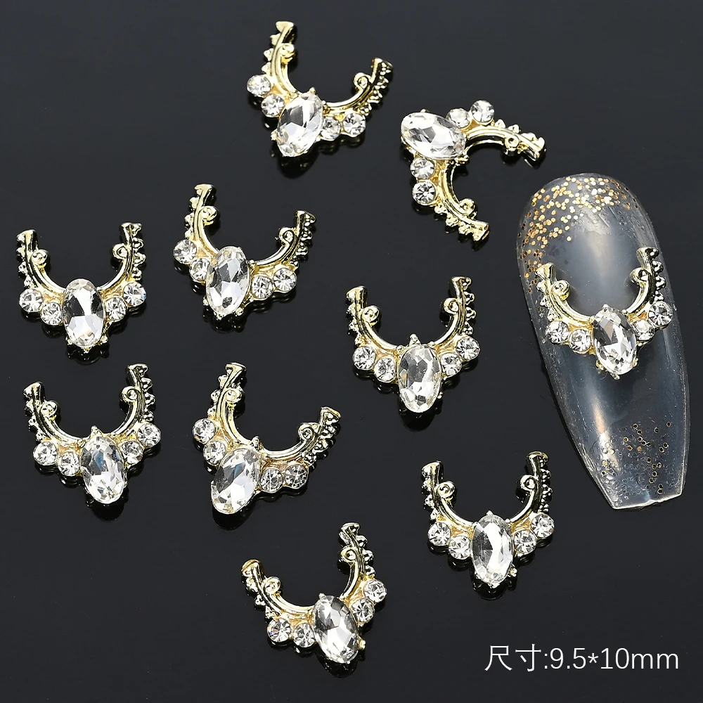 

10Pcs/Lot 3D Zircon Nail Art Charm Diamond Pearl Deer/Heart Crystal Gems Nail Art Decoration Metal Alloy Jewelry Nail Supplies #