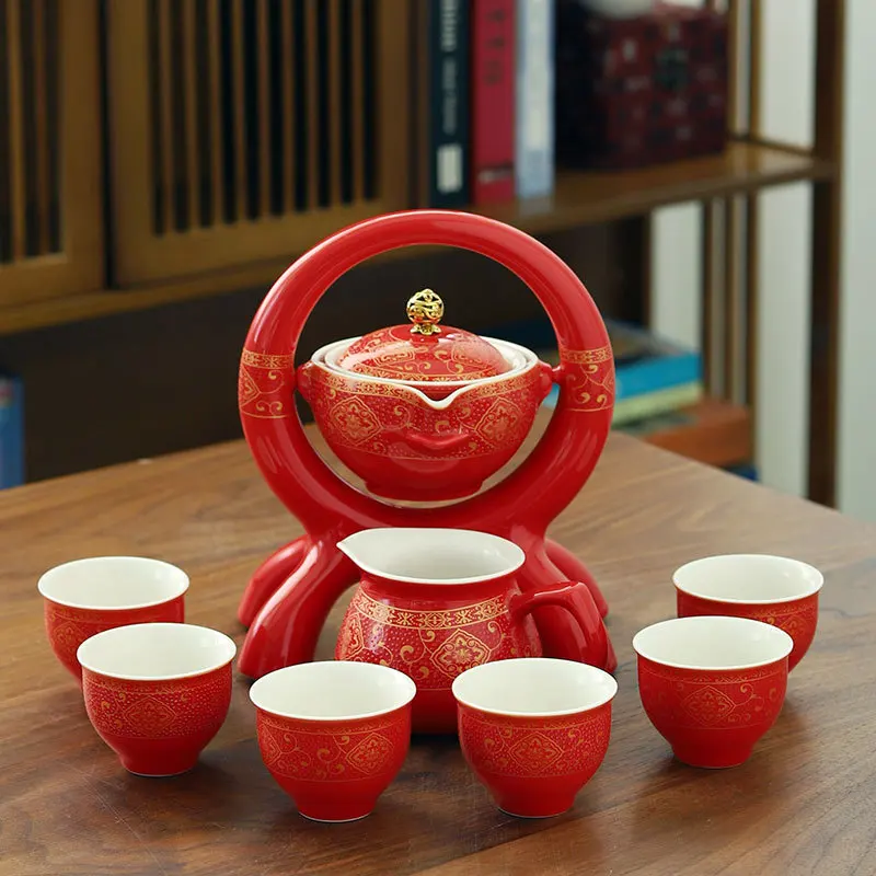 

Ceramic stone grinding semi-automatic Tea Set,creative Kung Fu tea Hot sales of tea set.Creative Tea ceremony supplies