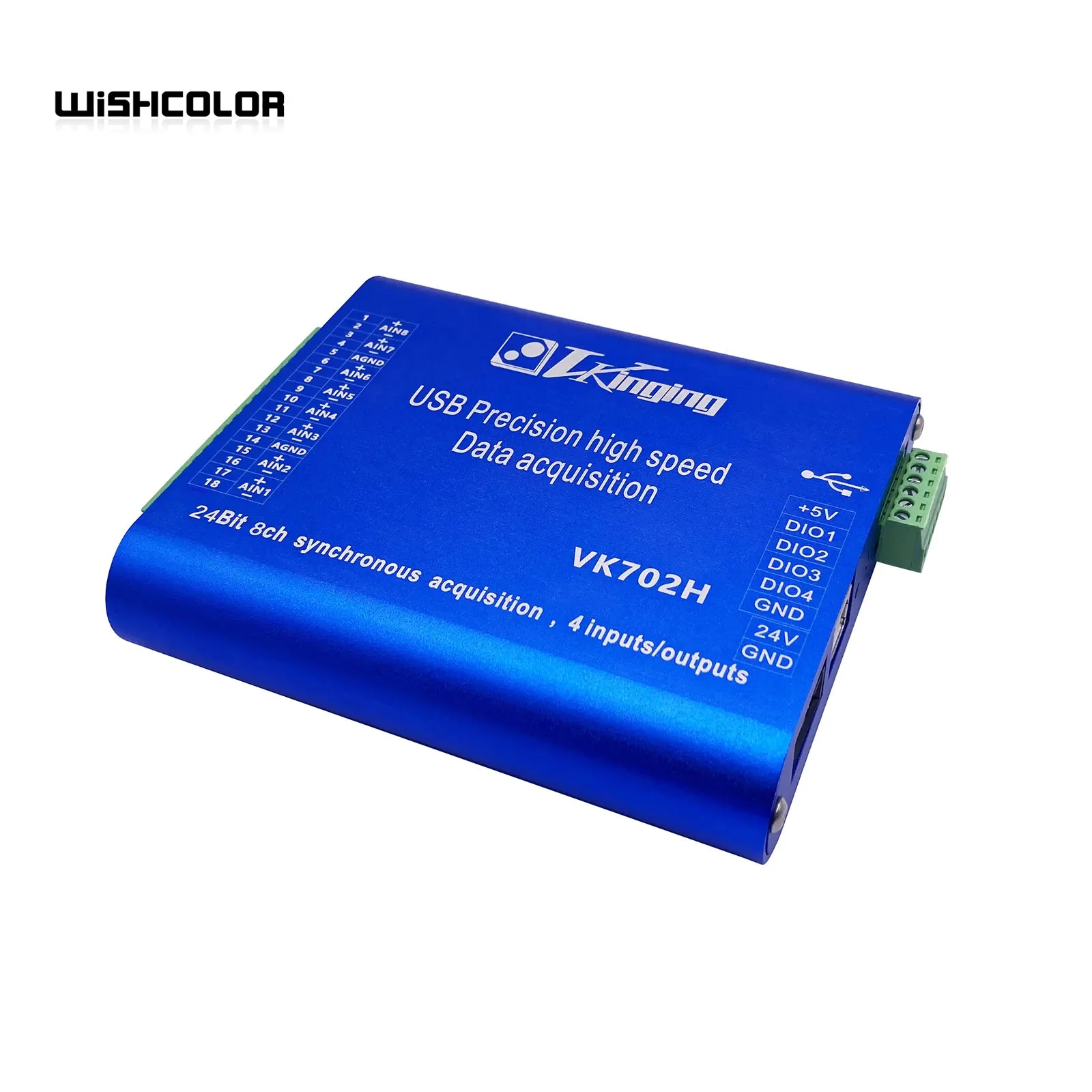 

Wishcolor VKINGING VK702H 800K USB Precision High Speed Data Acquisition Card DAQ 8CH Synchronous Acquisition