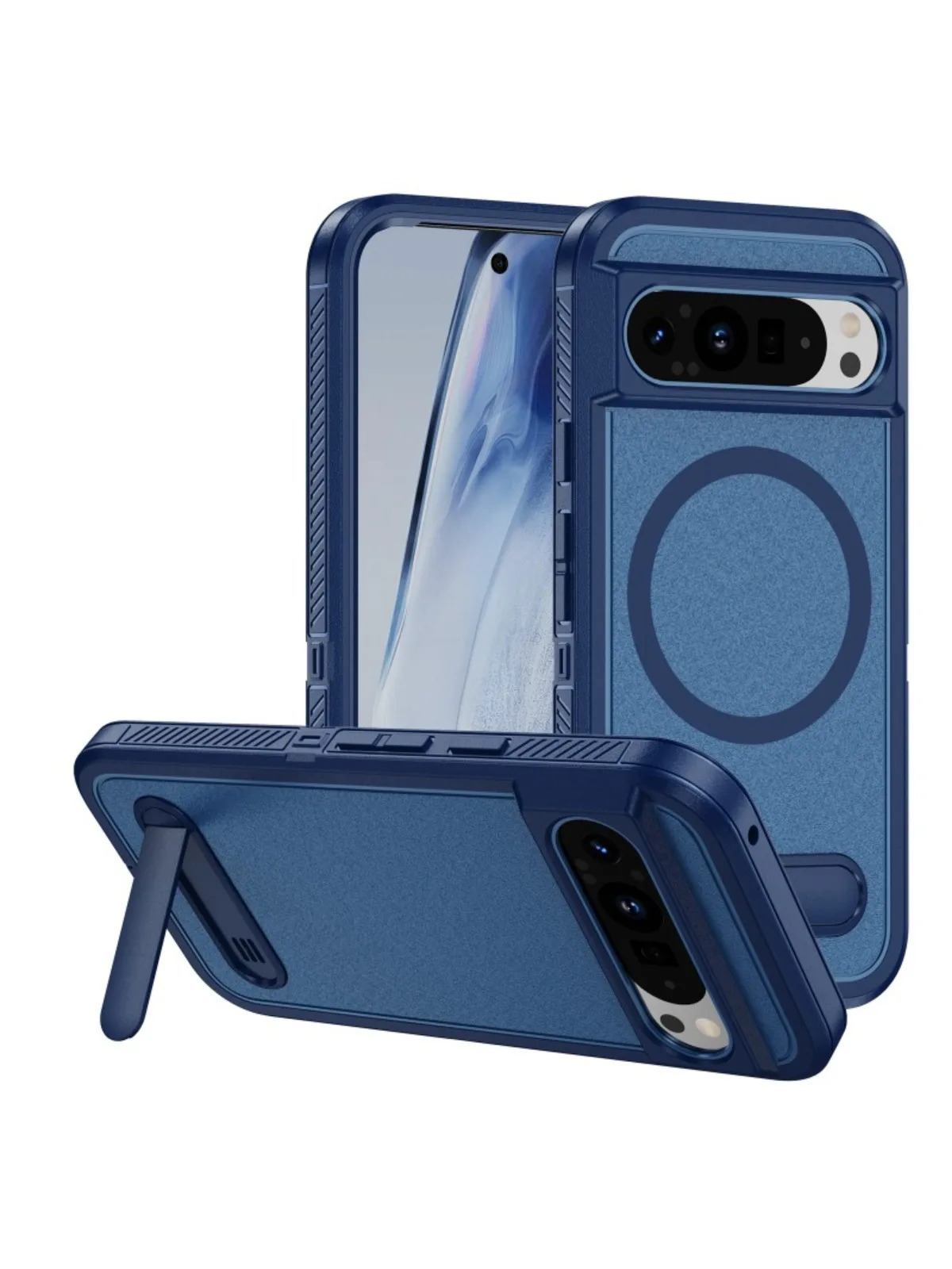 MagSafe Armor Shockproof Matte Phone Case with Magnetic Wireless Charging Stand Holder