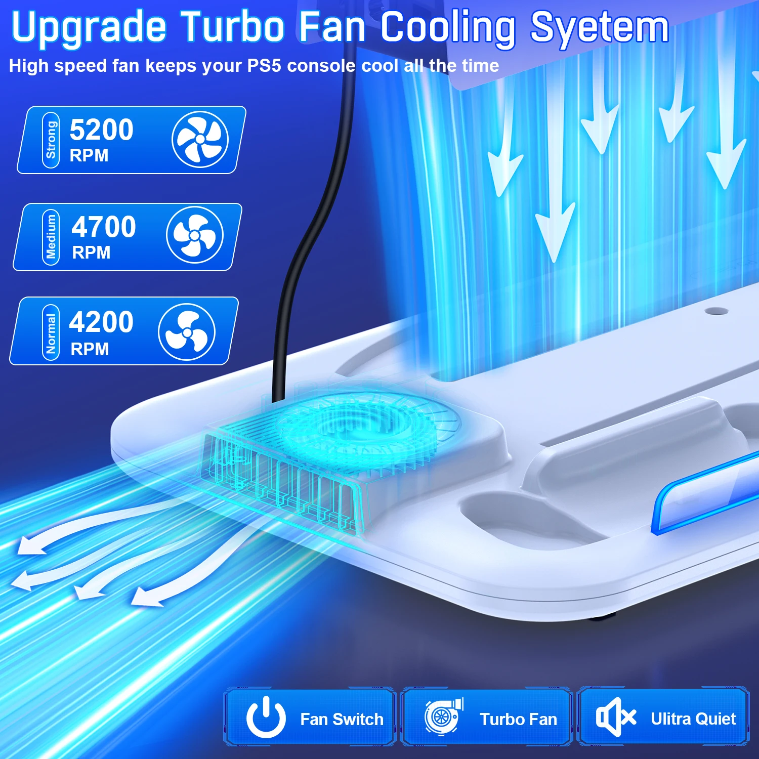 DinoFire محطة تبريد عمودية سريعة الشحن لأقراص PS5...