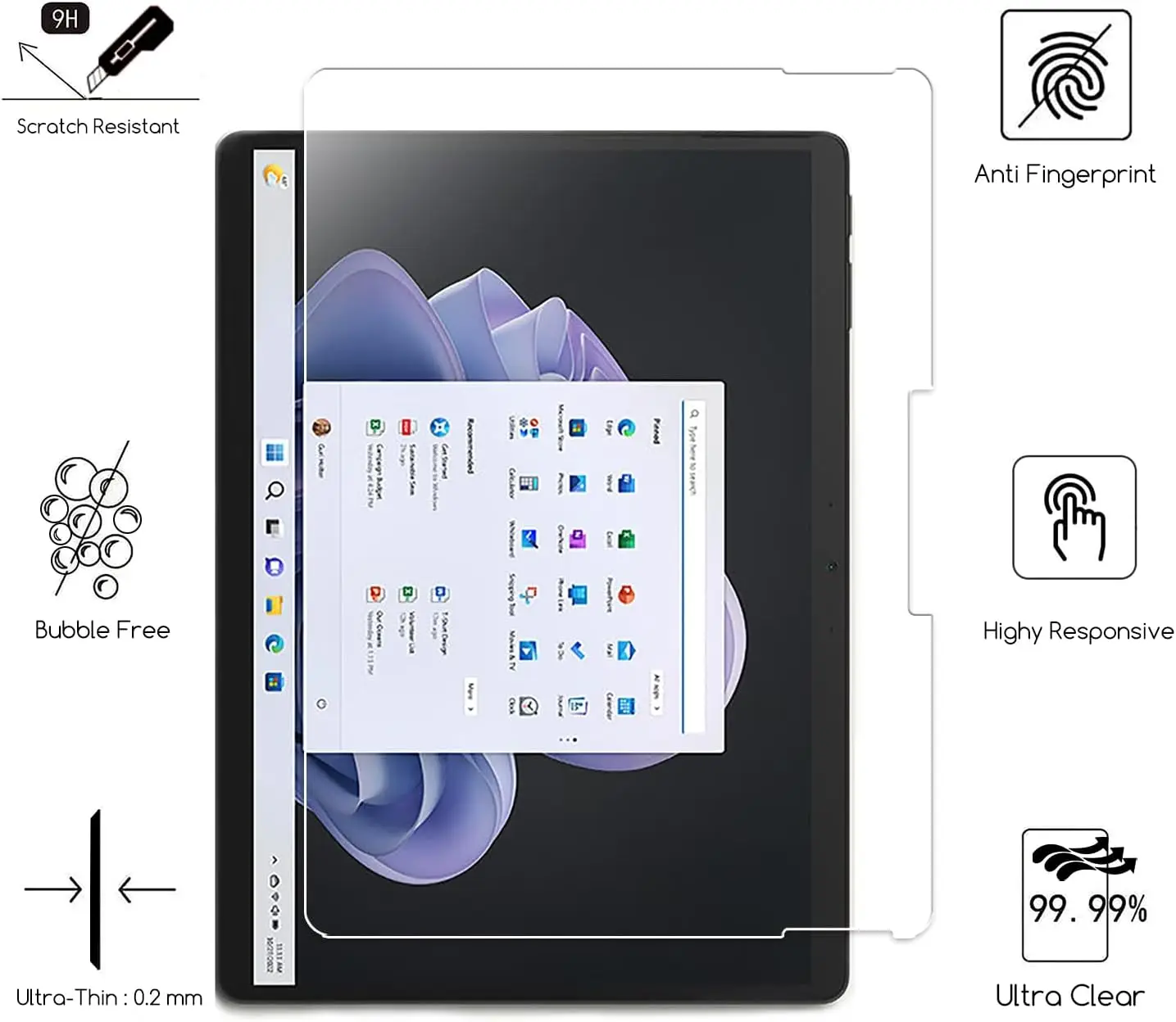 Premium Tempered Glass Screen Protector for Tablets - Anti-Scratch HD Protective Film