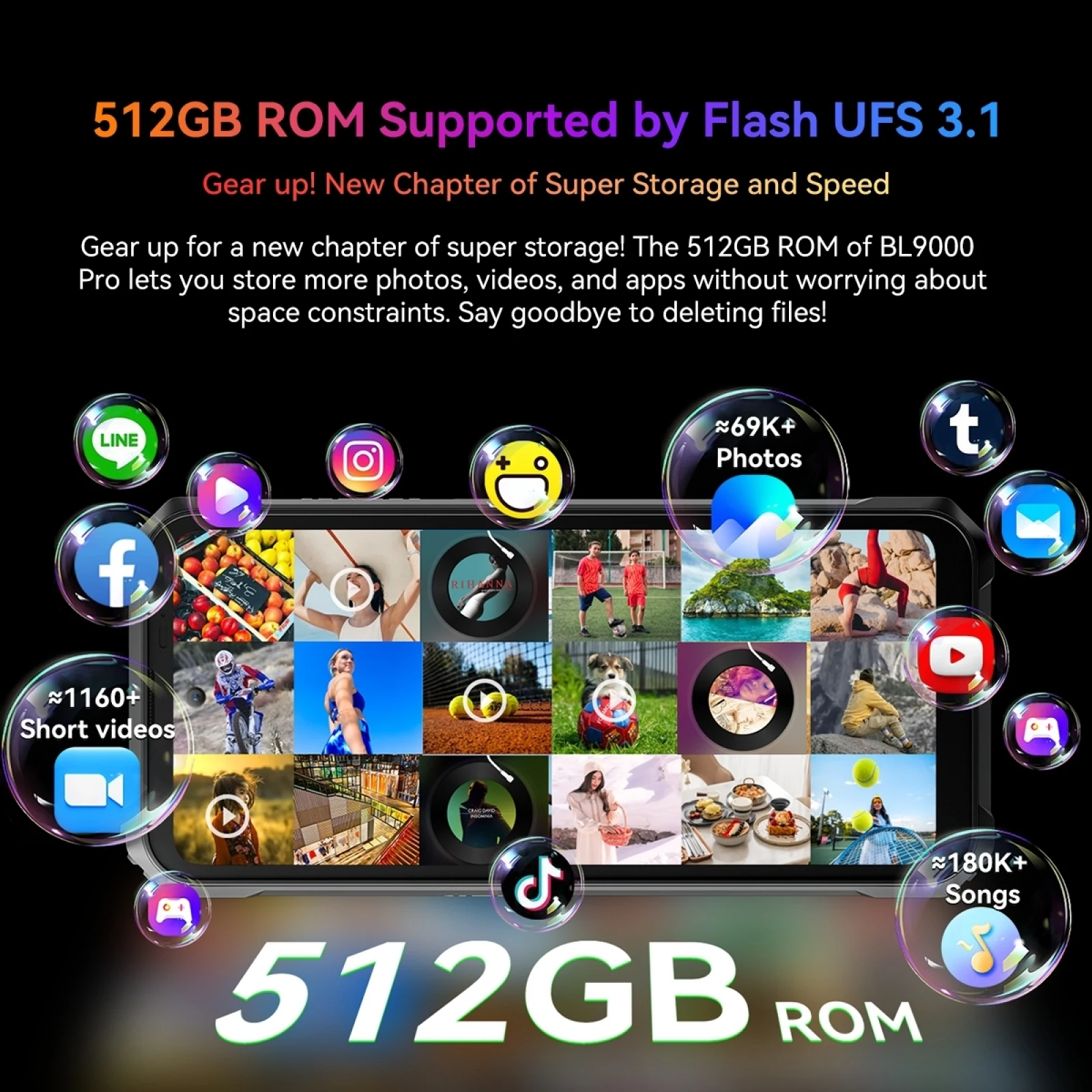 Blackview BL9000 Pro 5G Rugged Phone 6.78'' 12GB+512GB 50MP 8800mAh 120W Android 14 MediaTek Dimensity 8020 5G Smartphone