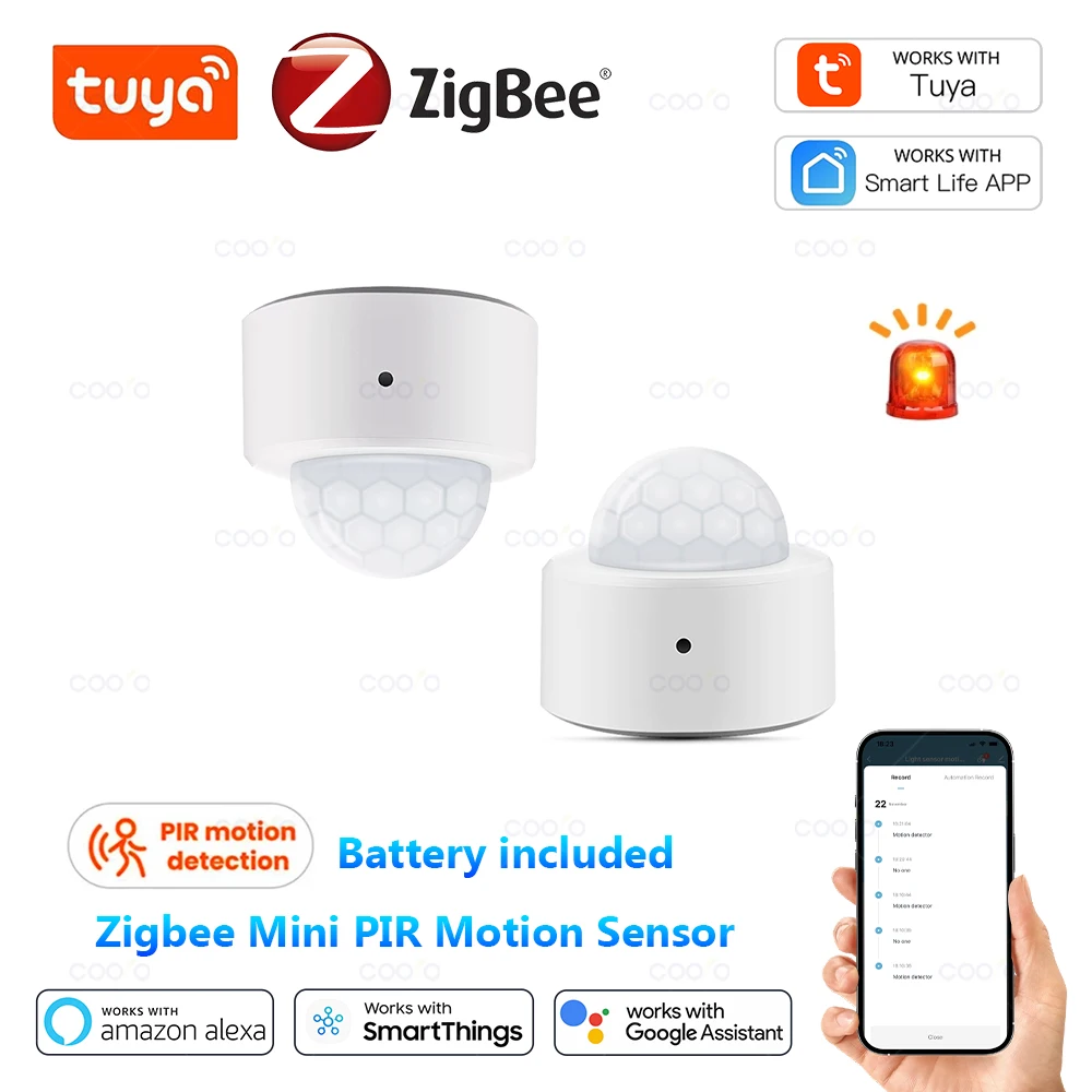 Tuya Zigbee Mini Pir Motion Detector Sensore Di Movimento Umano Rilevatore A Infrarossi Allarme Di Sicurezza Funziona Con Alexa Amazon Google Home