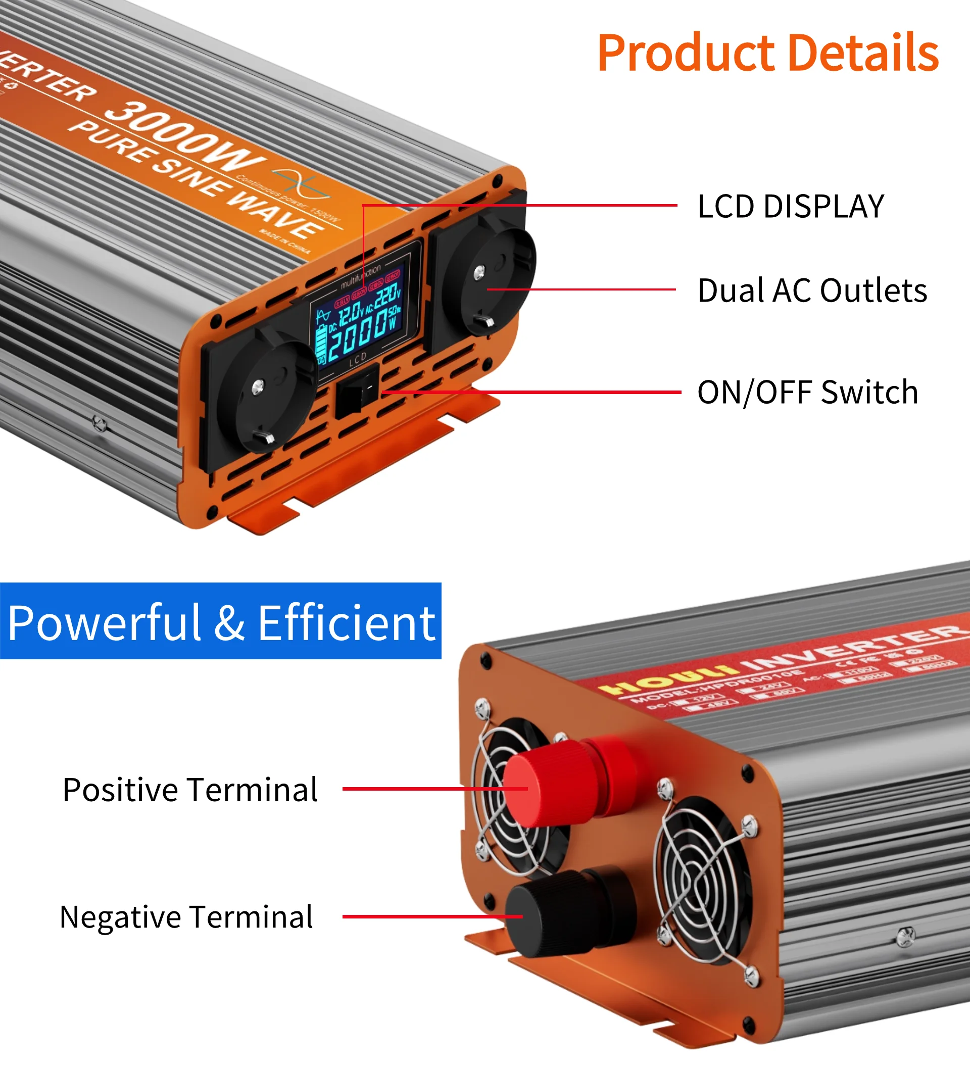 Wechsel richter 12V 220V reine Sinus welle 6000W 5000W 4000W 3000W reiner Sinus wellen wandler Solar Wechsel richter Transformator – Detail 6