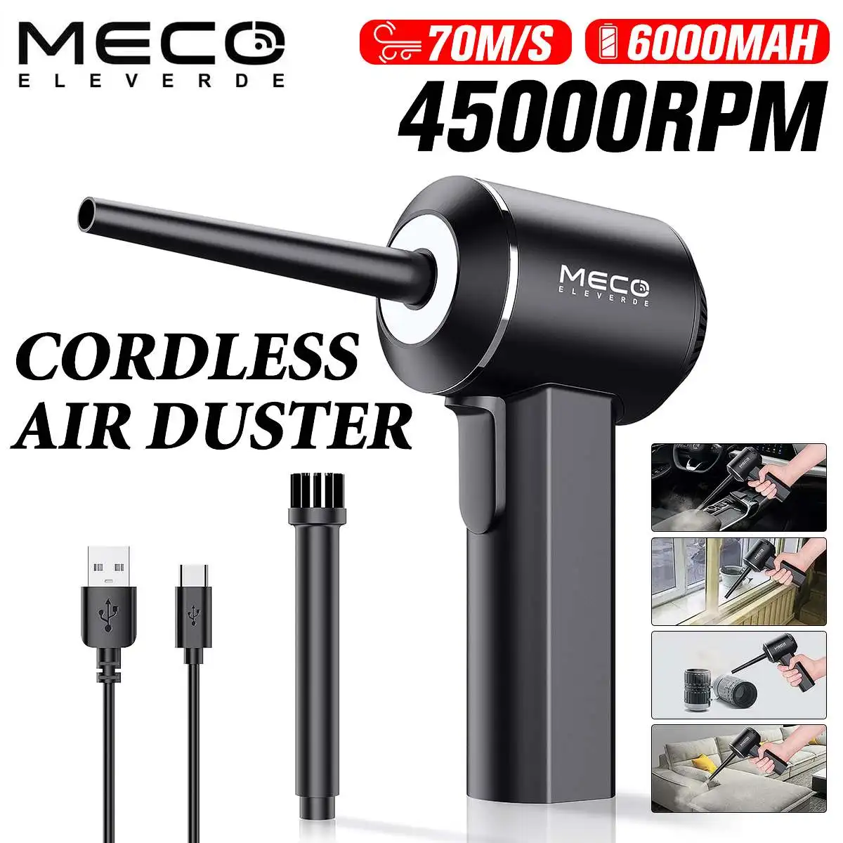 MECO-   USB  ûұ ǳ, ޴    PC Ʈ ڵ Ű 6000mAh 45000RPM